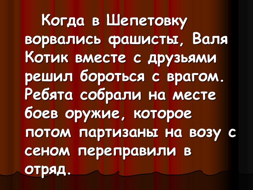 Когда в Шепетовку ворвались фашисты,