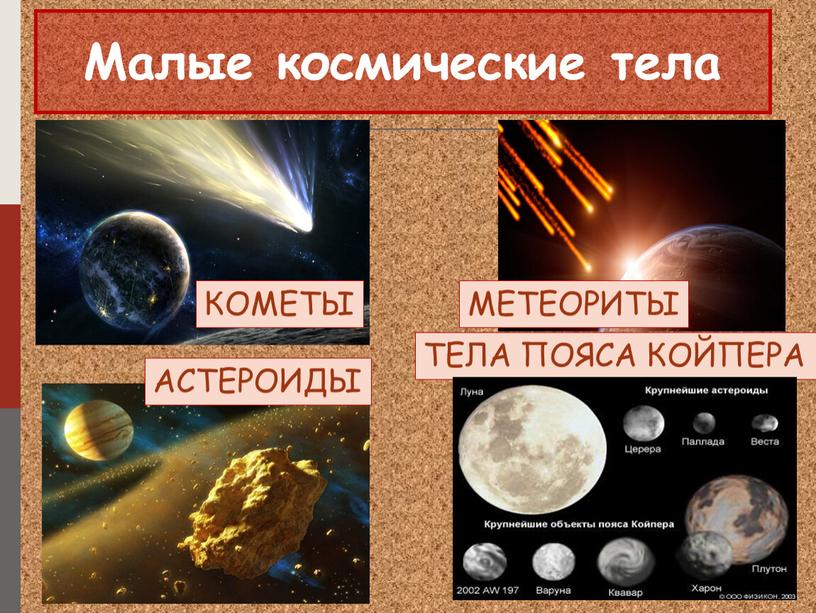 Малые космические тела АСТЕРОИДЫ