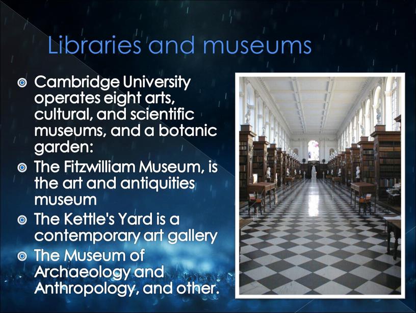 Libraries and museums Cambridge