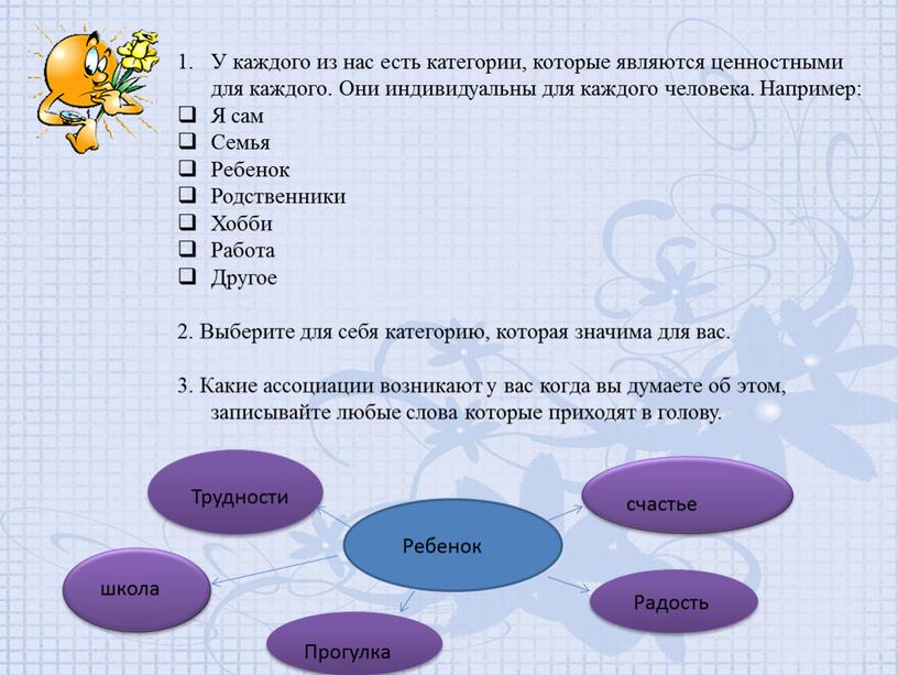 У каждого из нас есть категории, которые являются ценностными для каждого