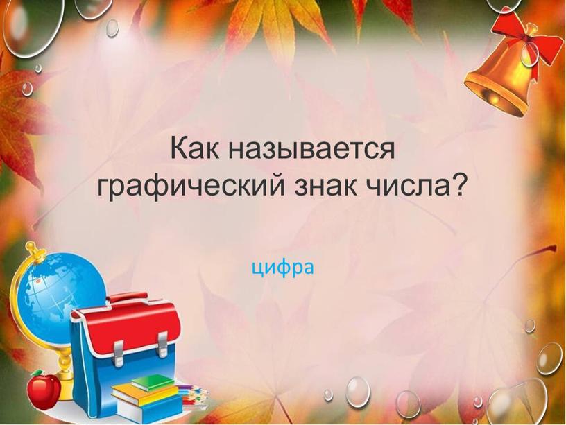 Как называется графический знак числа? цифра