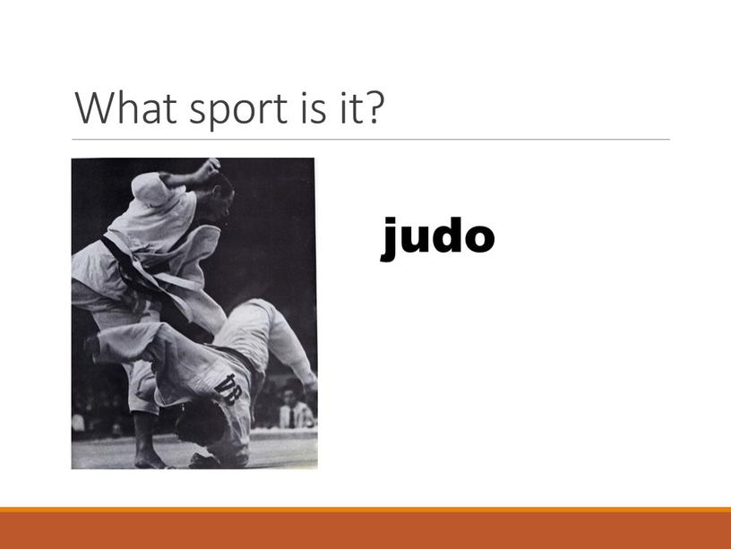 What sport is it? judo