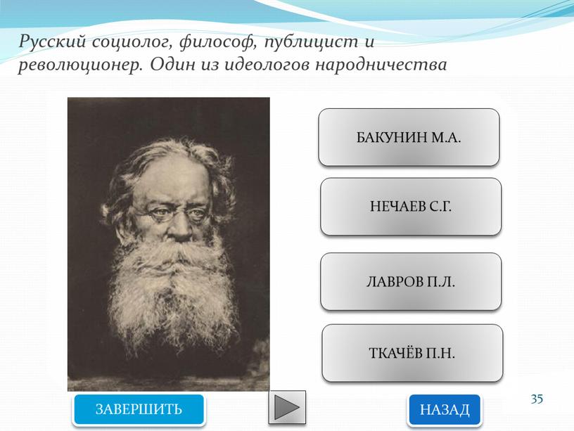 Русский социолог, философ, публицист и революционер