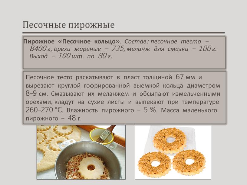 Песочные пирожные Пирожное «Песочное кольцо»