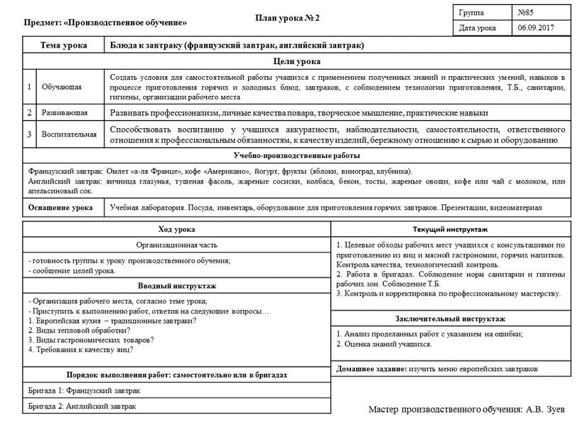 Предмет: «Производственное обучение»