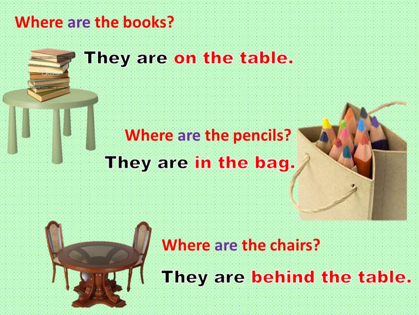 Where are the books? They are on the table