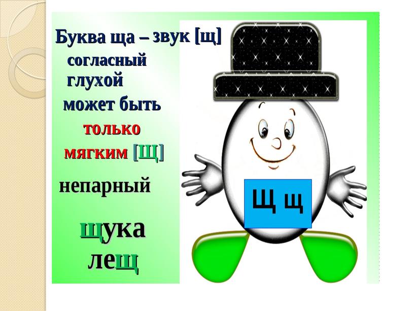 Презентация на тему: "Знакомство с алфавитом. Звук и буква Щ"