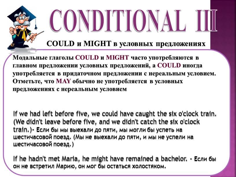 CONDITIONAL III COULD и MIGHT в условных предложениях