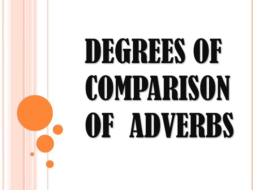 DEGREES OF COMPARISON OF ADVERBS