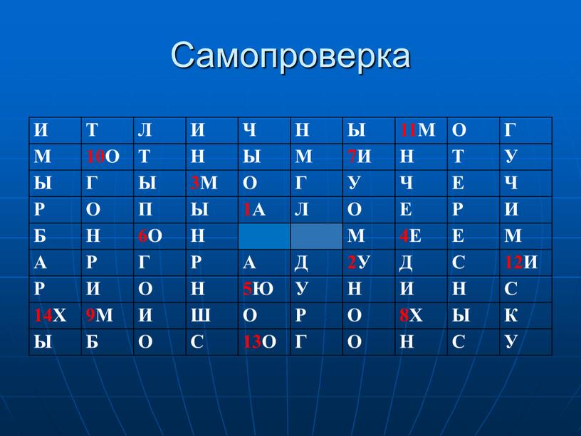 Самопроверка И Т Л И Ч Н Ы 11М