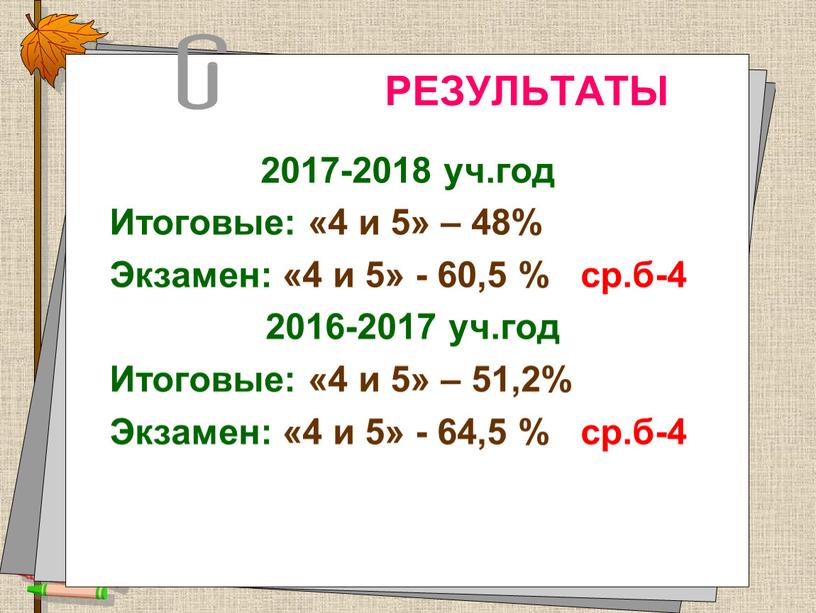 РЕЗУЛЬТАТЫ 2017-2018 уч.год