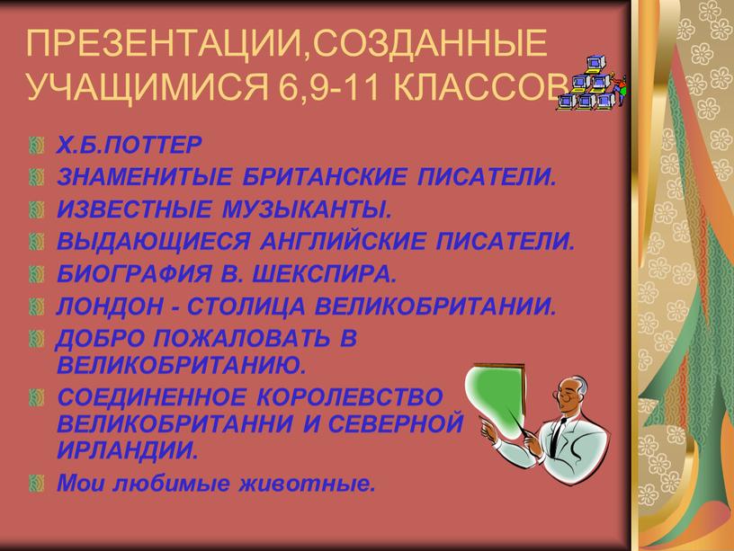 ПРЕЗЕНТАЦИИ,СОЗДАННЫЕ УЧАЩИМИСЯ 6,9-11