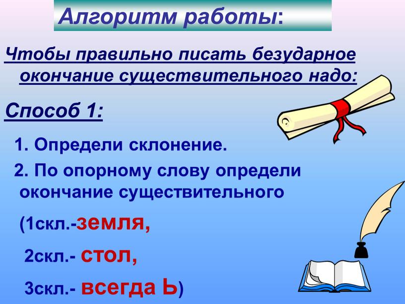 Чтобы правильно писать безударное окончание существительного надо: