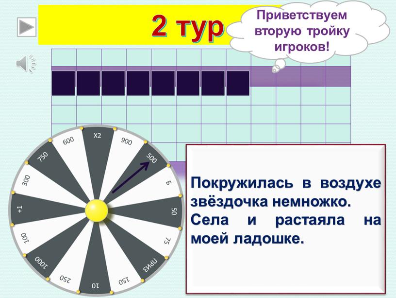 Приветствуем вторую тройку игроков!