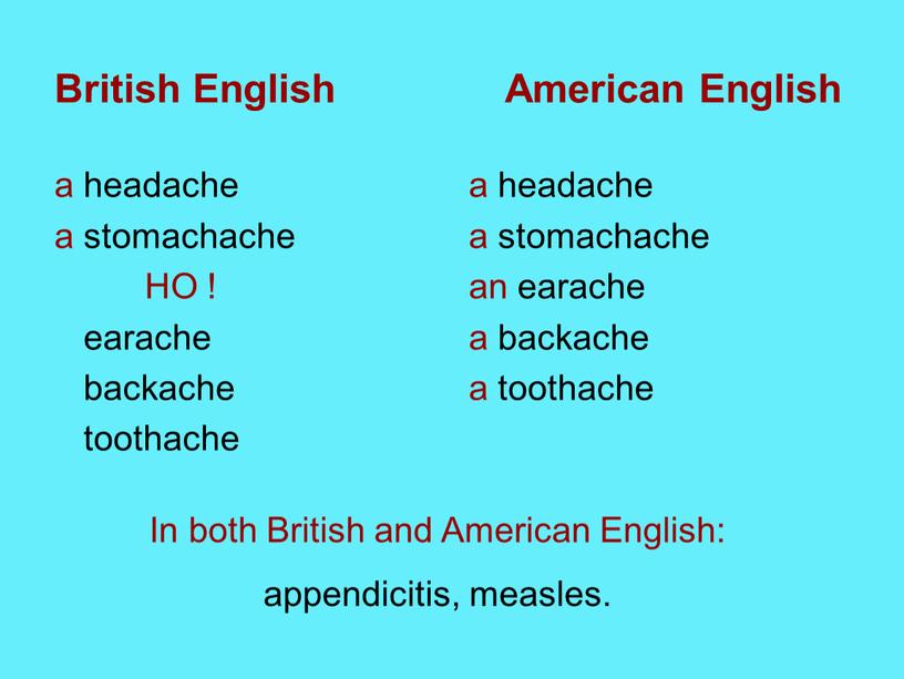 British English American