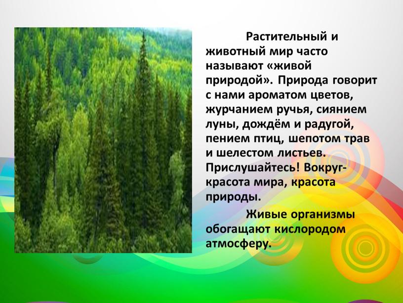 Растительный и животный мир часто называют «живой природой»