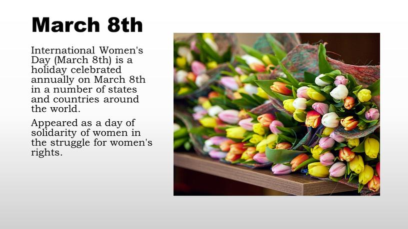 March 8th International Women's