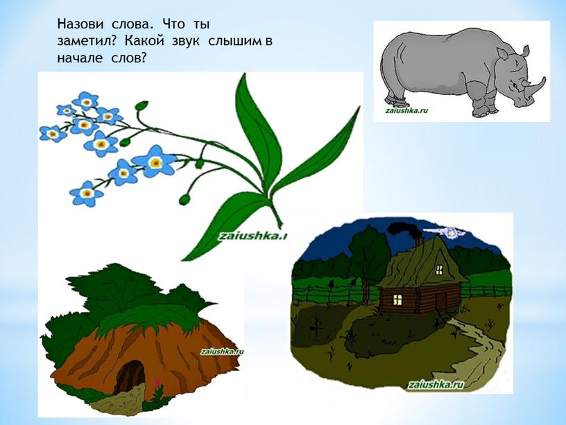 Назови слова. Что ты заметил?