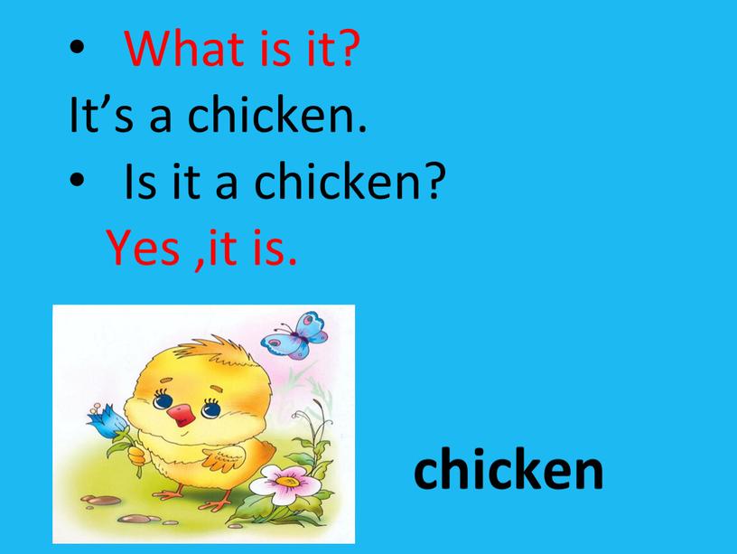 What is it? It’s a chicken. Is it a chicken?