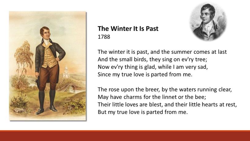 The Winter It Is Past 1788 The winter it is past, and the summer comes at last