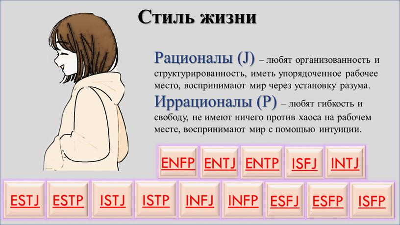 ESTJ ESTP ISTJ ISTP INFJ INFP ESFJ