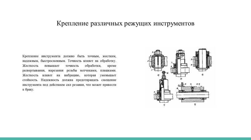 Крепление различных режущих инструментов