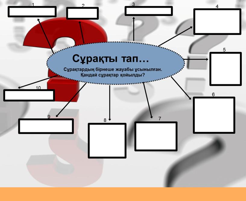 Сұрақты тап… Сұрақтардың бірнеше жауабы ұсынылған