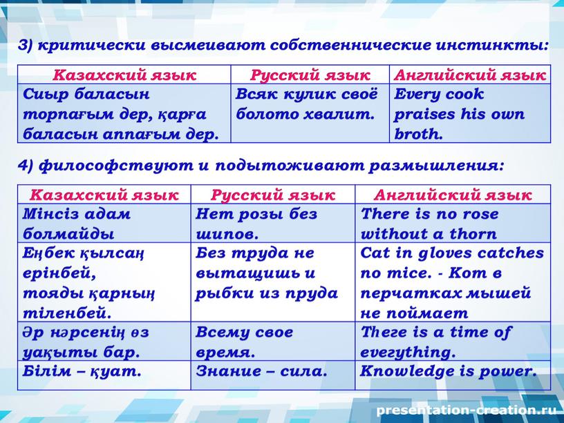Казахский язык Русский язык Английский язык