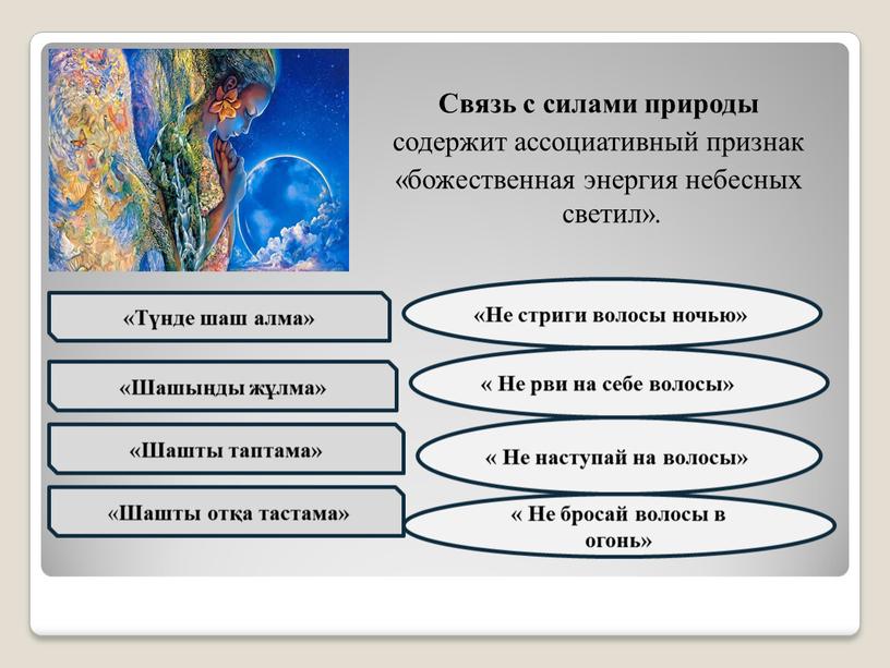 Связь с силами природы содержит ассоциативный признак «божественная энергия небесных светил»