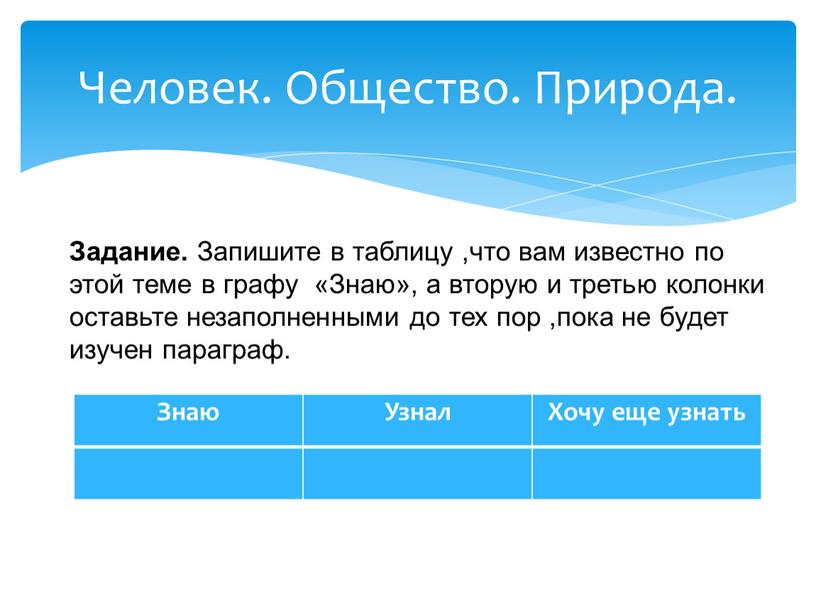 Знаю Узнал Хочу еще узнать Человек