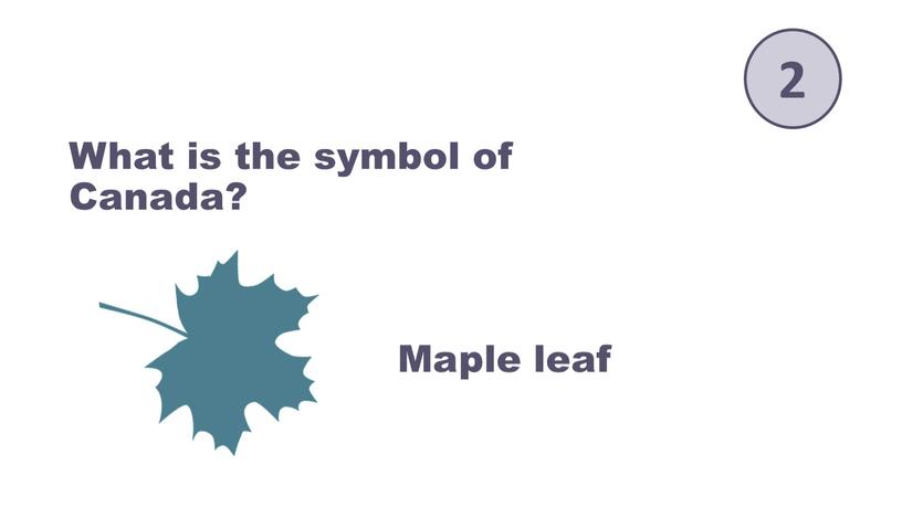 What is the symbol of Canada? Maple leaf