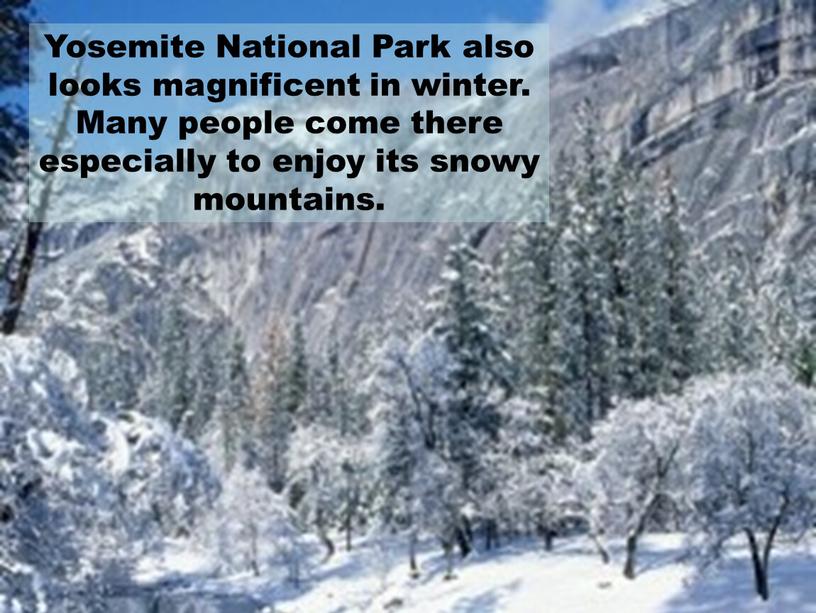 Yosemite National Park also looks magnificent in winter