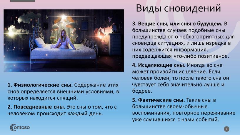 Виды сновидений 1. Физиологические сны