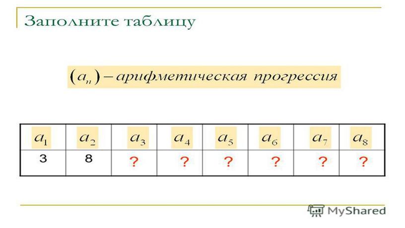 Презентация к уроку алгебры в 9 классе по теме  "Арифметическая прогрессия