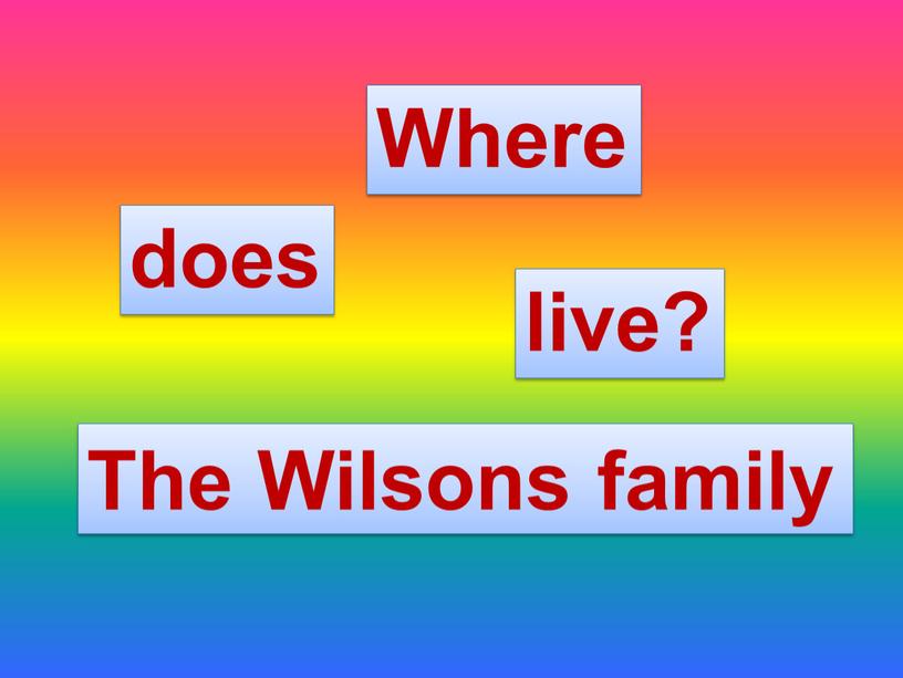 The Wilsons family Where does live?
