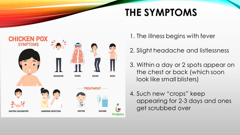 THE SYMPTOMS The illness begins with fever