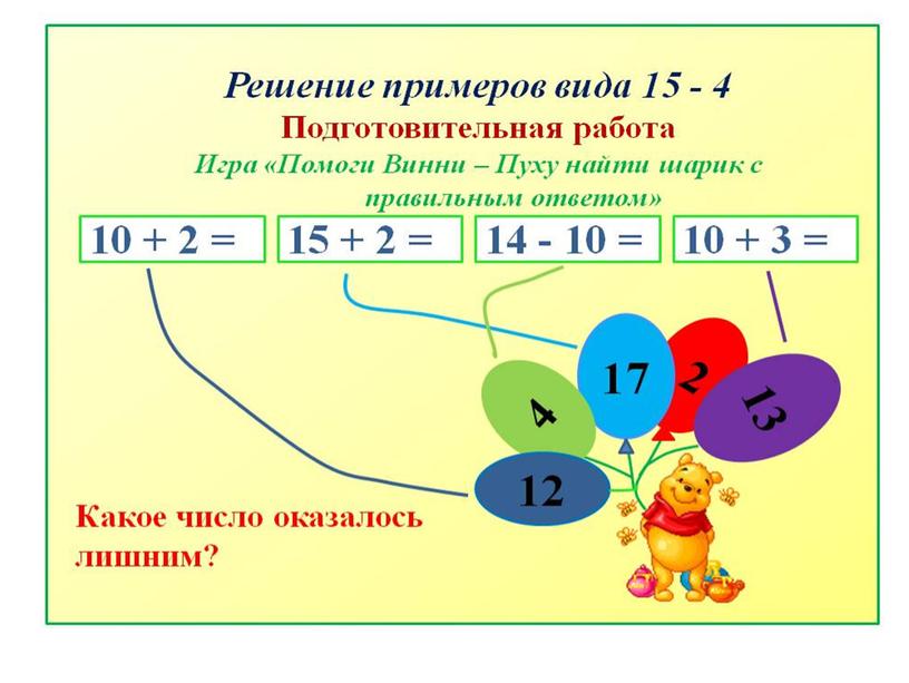 Презентация по математике на тему "Вычитание 17-7" (1 класс)
