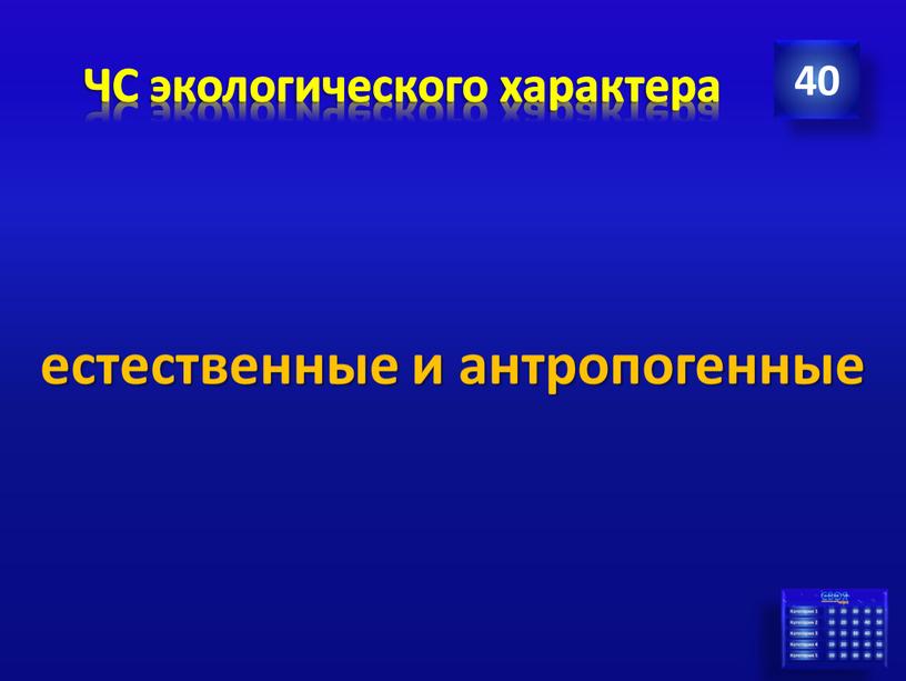 ЧС экологического характера 40 естественные и антропогенные