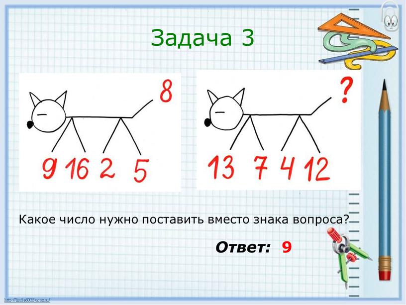 Задача 3 Какое число нужно поставить вместо знака вопроса?