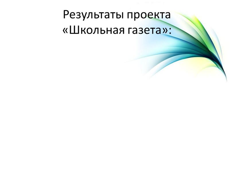 Результаты проекта «Школьная газета»: