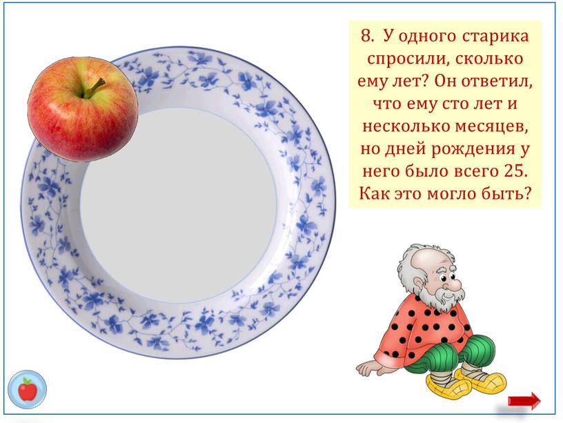 Он родился 29 февраля 8. У одного старика спросили, сколько ему лет?