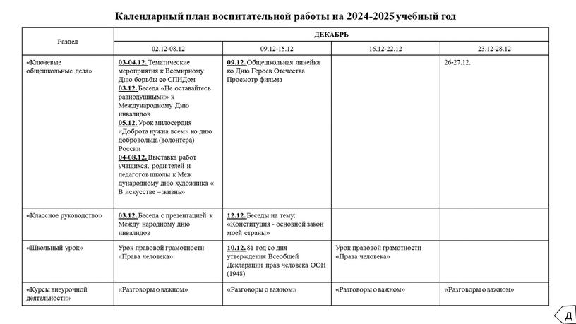 Раздел ДЕКАБРЬ 02.12-08.12 09.12-15