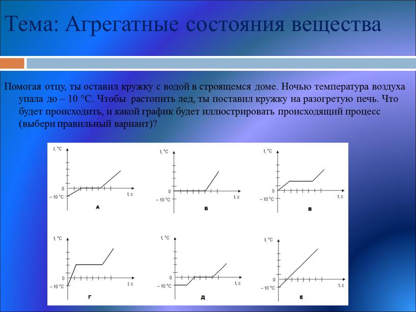 Тема: Агрегатные состояния вещества