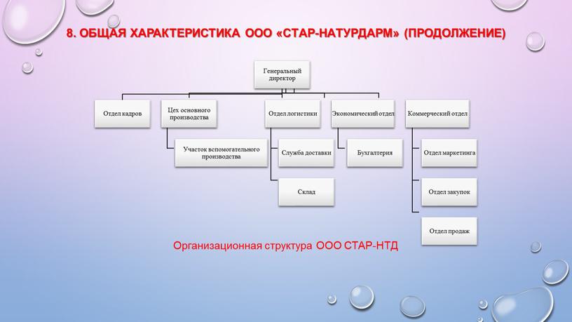 Общая характеристика ООО «Стар-Натурдарм» (продолжение)