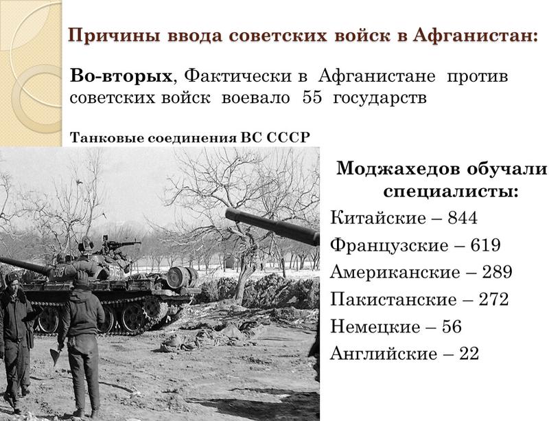 Причины ввода советских войск в