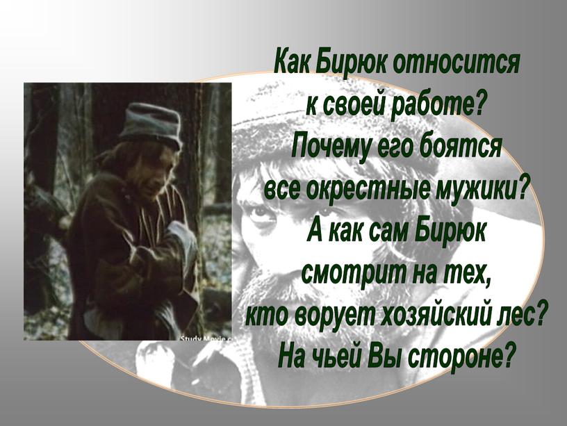 Как Бирюк относится к своей работе?