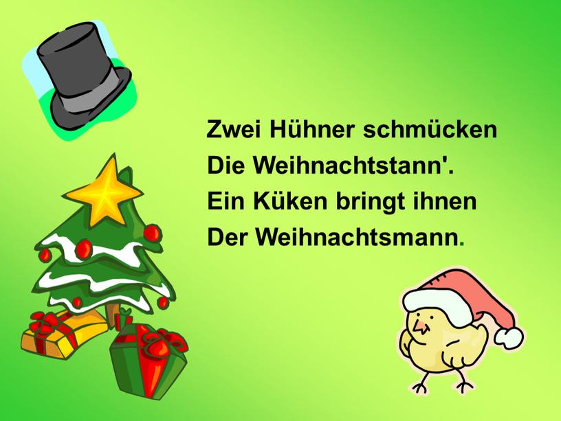 Zwei Hühner schmücken Die Weihnachtstann'