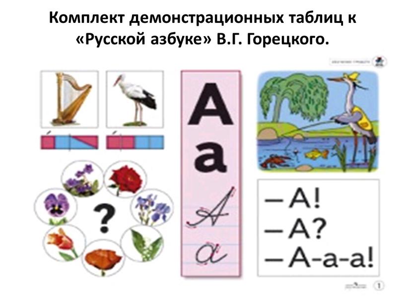 Комплект демонстрационных таблиц к «Русской азбуке»