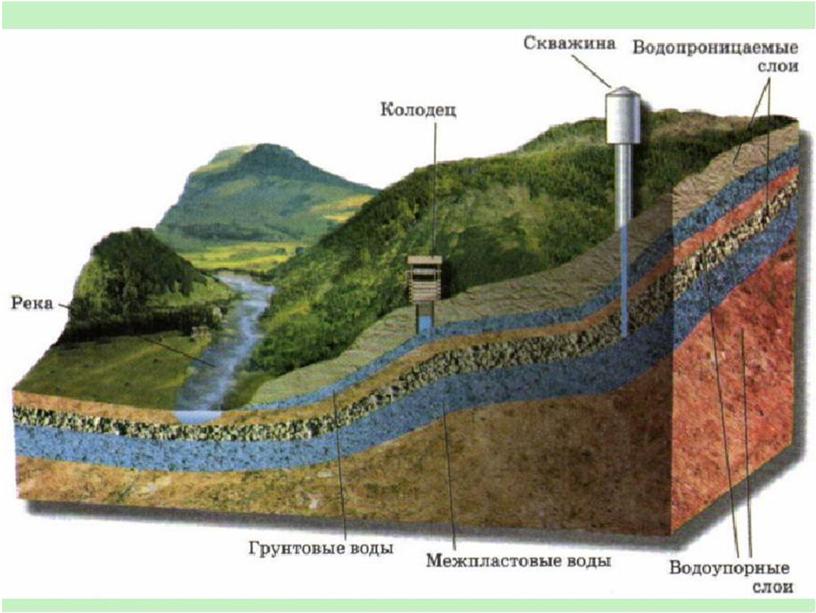 Презентация к уроку географии 8 класс по теме "Озера, болота, подземные воды, ледники, многолетняя мерзлота