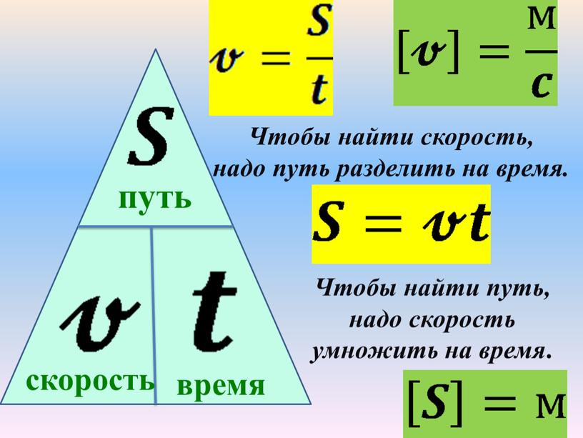 Чтобы найти скорость, надо путь разделить на время